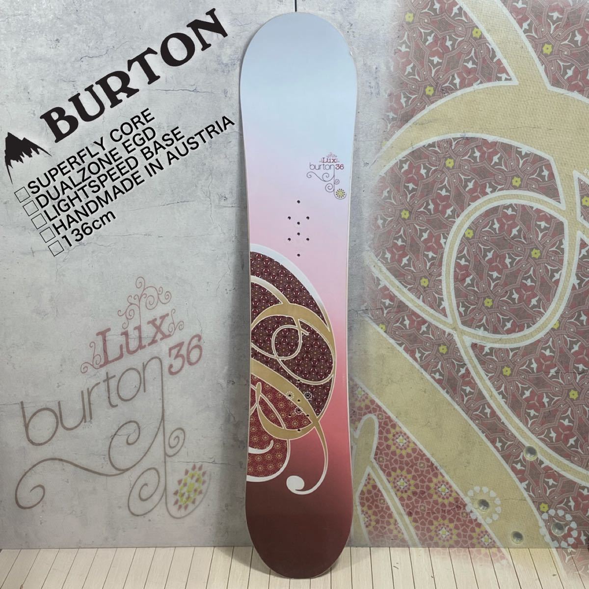 MJ240211-1 BURTON Barton LUX36 snowboard 136cm HANDMADE IN AUSTRIA lady's Kids woman child 