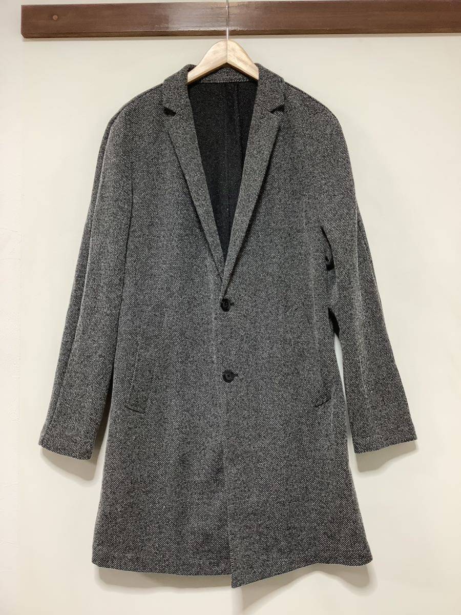 ひ1292 ZARA MAN ザラマン チェスターコート M グレー_画像1