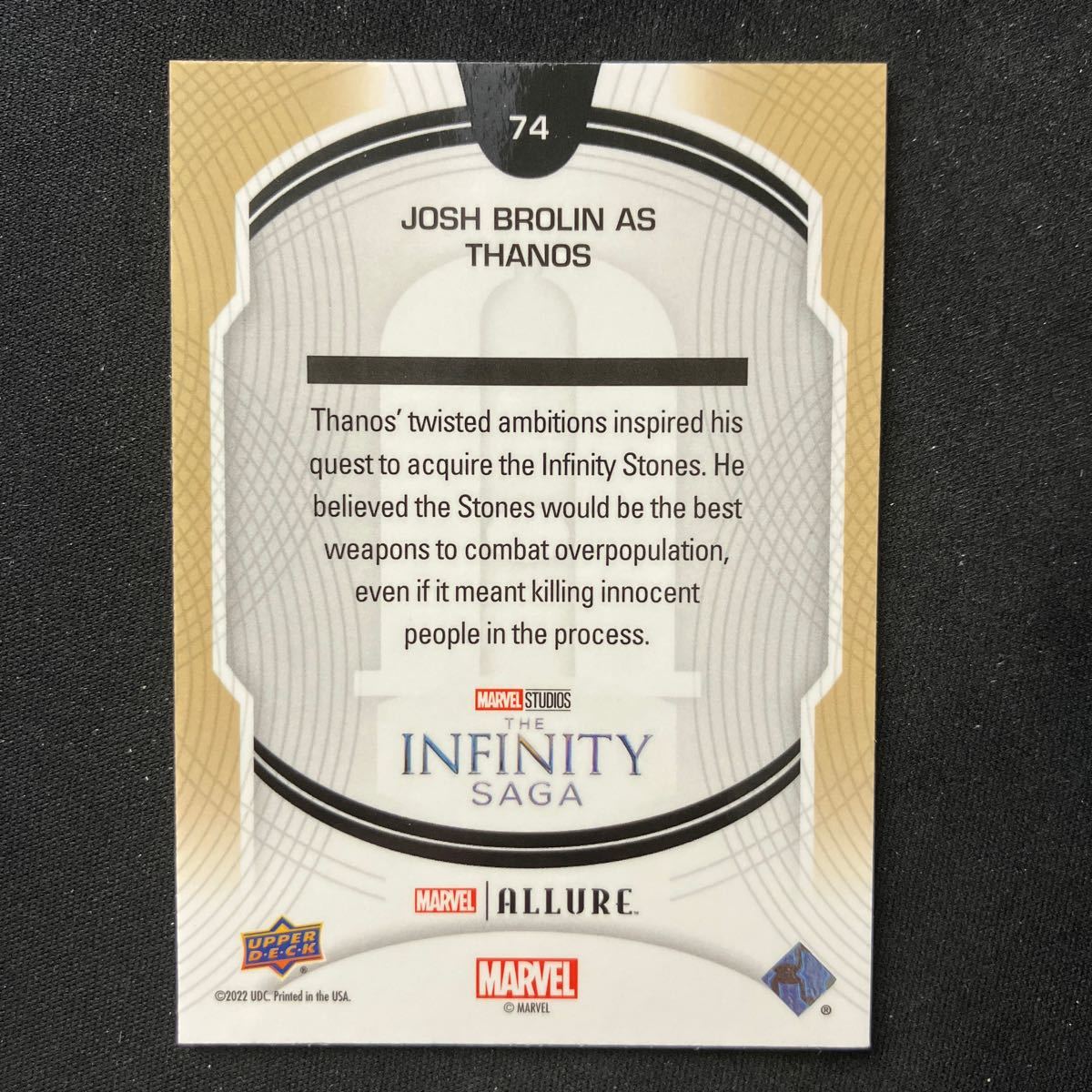 2022 Upper Deck Marvel Allure Avengers Infinity War Josh Brolin Thanos_画像2