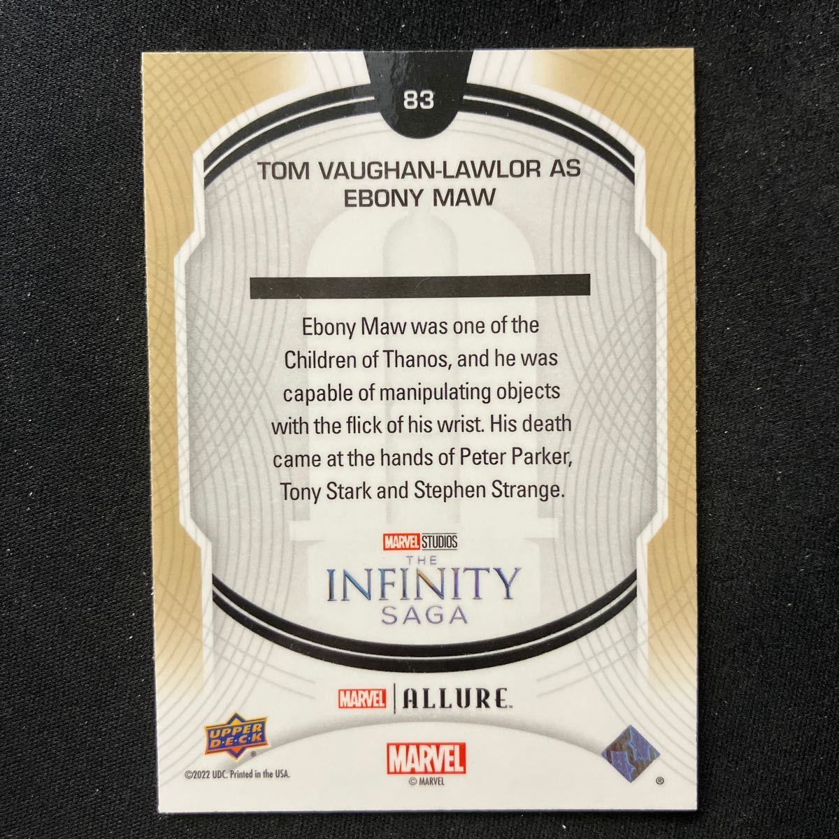 2022 Upper Deck Marvel Allure Avengers Infinity War Tom Vaughan Lawlor Ebony Mawの画像2