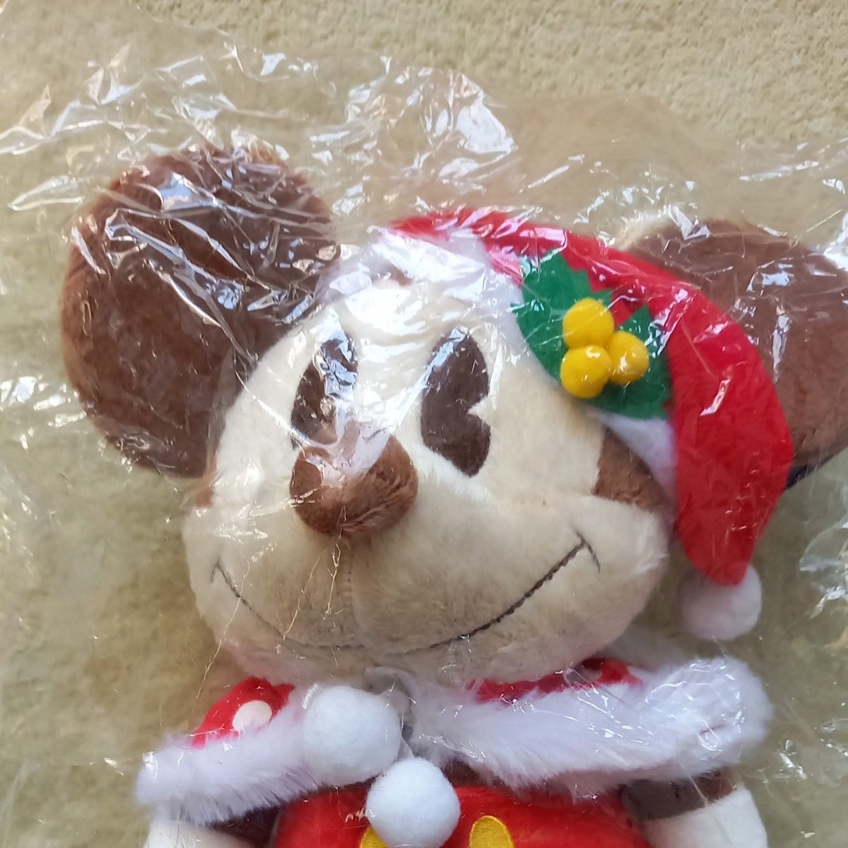 ディズニー ぬいぐるみ ミッキー ミニー　クリスマス　レトロ風