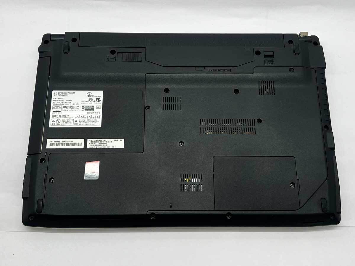 ジャンク品 富士通(FUJITSU) ノートパソコン LIFEBOOK AH42/M Pentium 3556U 1.7GHz/2GB/HDDなし_画像10