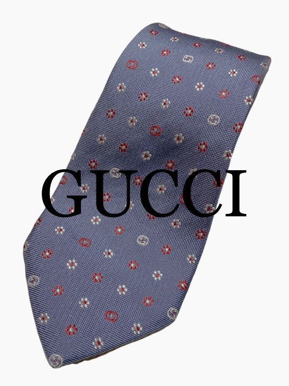 美品★GUCCI★グッチ★GGロゴネクタイ★フラワー柄★花柄★近年モデル_画像1