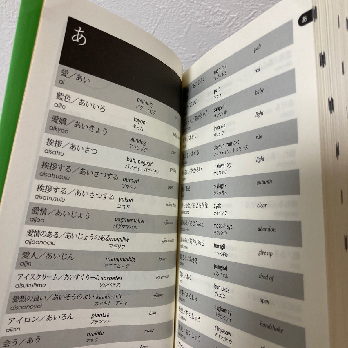 【訳あり　状態難】　日本語－フィリピン語－英語　フィリピン語－日本語－英語実用辞典　ハンディ　旅行にも、生活にもつかえる！