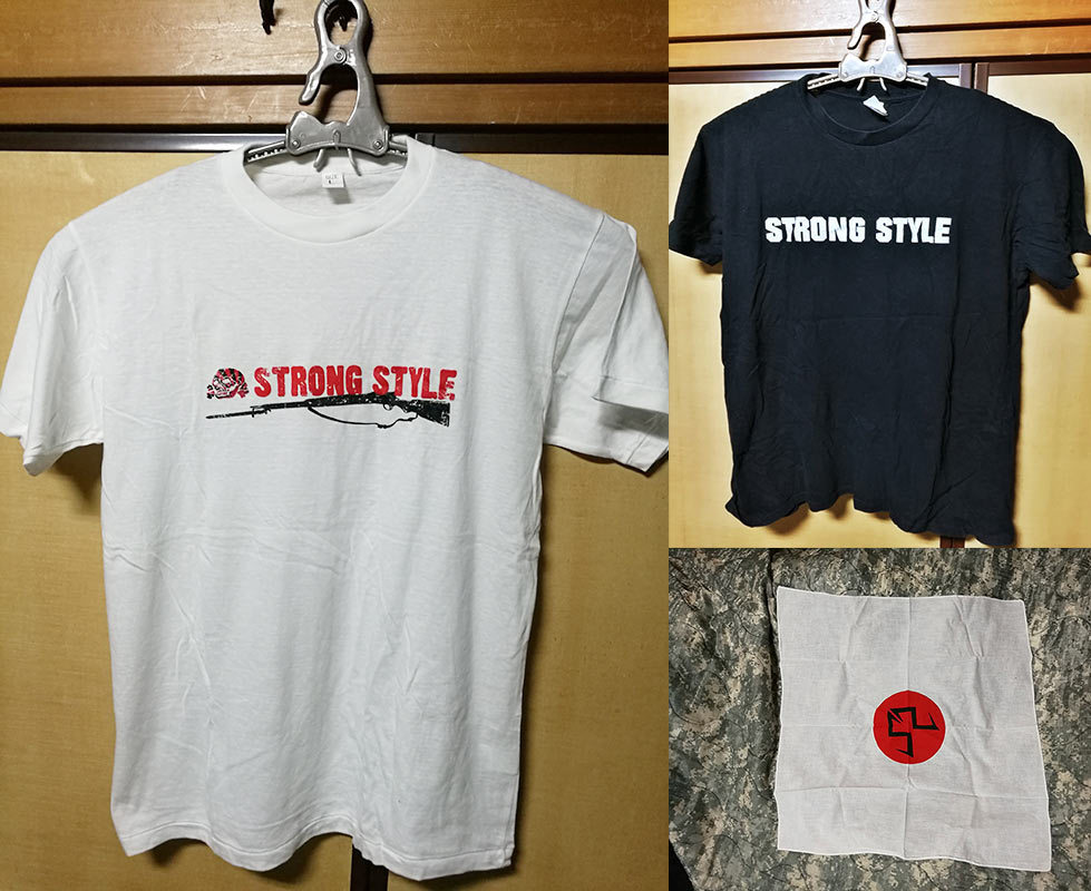 STRONG STYLE ストロングスタイル Tシャツ2枚とバンダナ 鐵槌 sledge hammer skins 壬生狼 雷矢 桜花 aggroknuckle BETOND HATE NEW DAWN_画像1