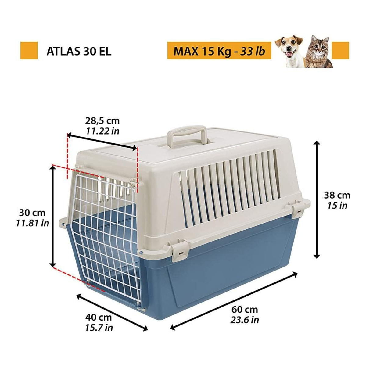 送料無料 イタリアferplast社製 「アトラス 30EL キャリー」 Atlas 耐荷重15kgまで 犬 猫 小動物 ペット用 73009799EL 8010690061696_画像3