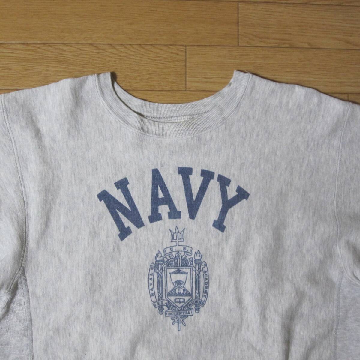 ☆ 80s トリコタグ チャンピオン US NAVY リバースウィーブ (L) / 染み込み / 単色タグ / ヴィンテージ タタキタグ 後付け / usafa usma_画像6