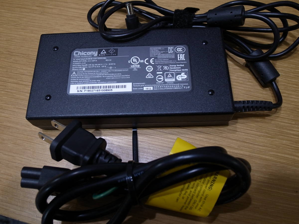 ユニットコム（IIYAMA) A12-120P1A/19.5V 6.15A/120W /GAMING NOTE用ACアダプター_画像1