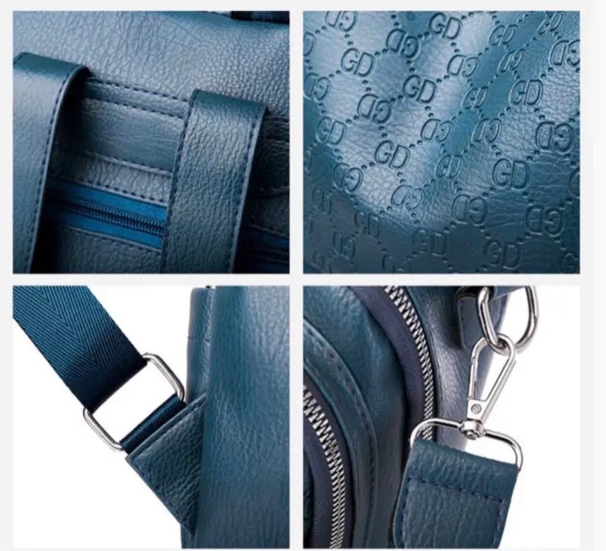  rucksack back lady's bag handbag 3way waterproof high capacity multifunction PU leather new goods black 