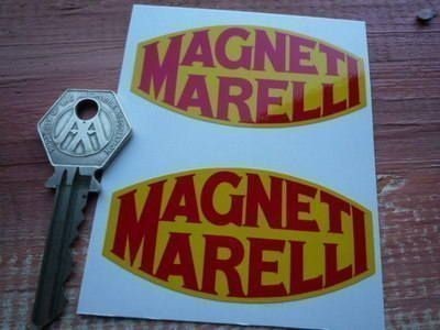 ◆送料無料◆ 海外 マニエッティ・マレリ Magneti Marelli red 100mm 2枚セット ステッカー_画像1