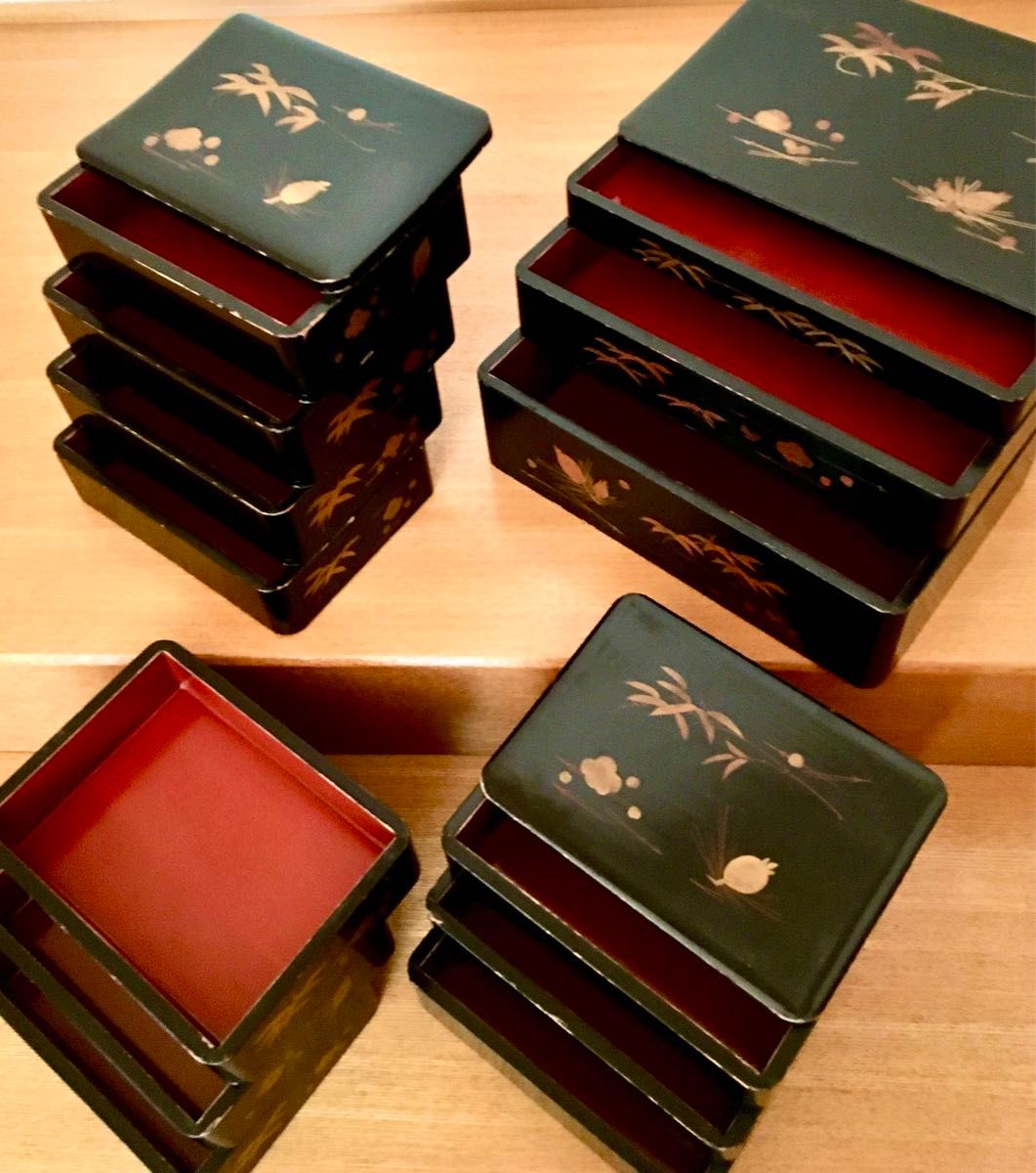 レトロ 箱　重箱  弁当箱　アンティーク　小物入れ　木箱　昭和レトロ　コレクション　趣味の道具箱