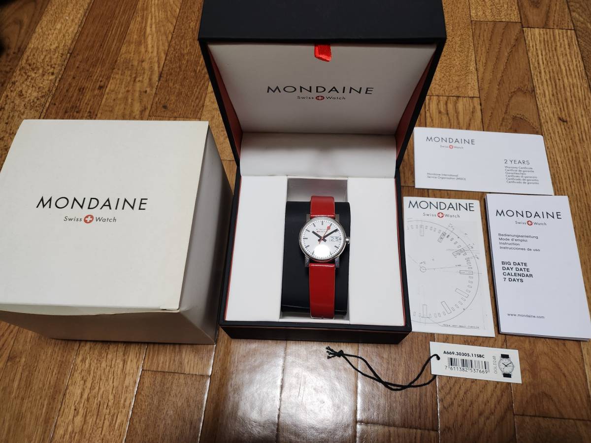 モンディーン MONDAINE クォーツ腕時計 A669.30305.11SBC USED 送料込み！の画像1