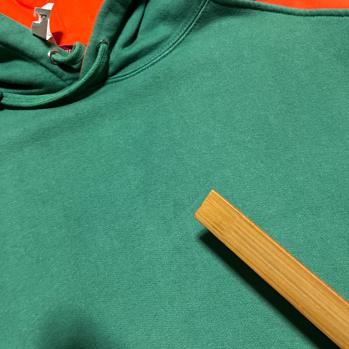 18ss Supreme Sideline hooded sweatshirt サイドライン　GREEN 緑　オレンジ　L パーカー　スウェット　Hoodie Box Logo _画像10