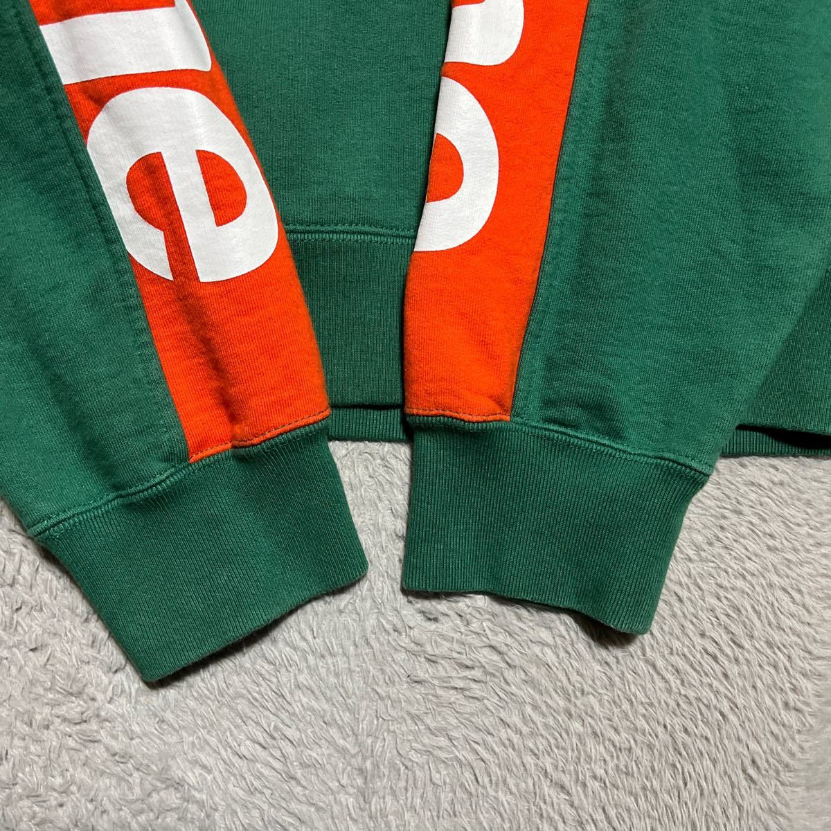 18ss Supreme Sideline hooded sweatshirt サイドライン　GREEN 緑　オレンジ　L パーカー　スウェット　Hoodie Box Logo _画像8