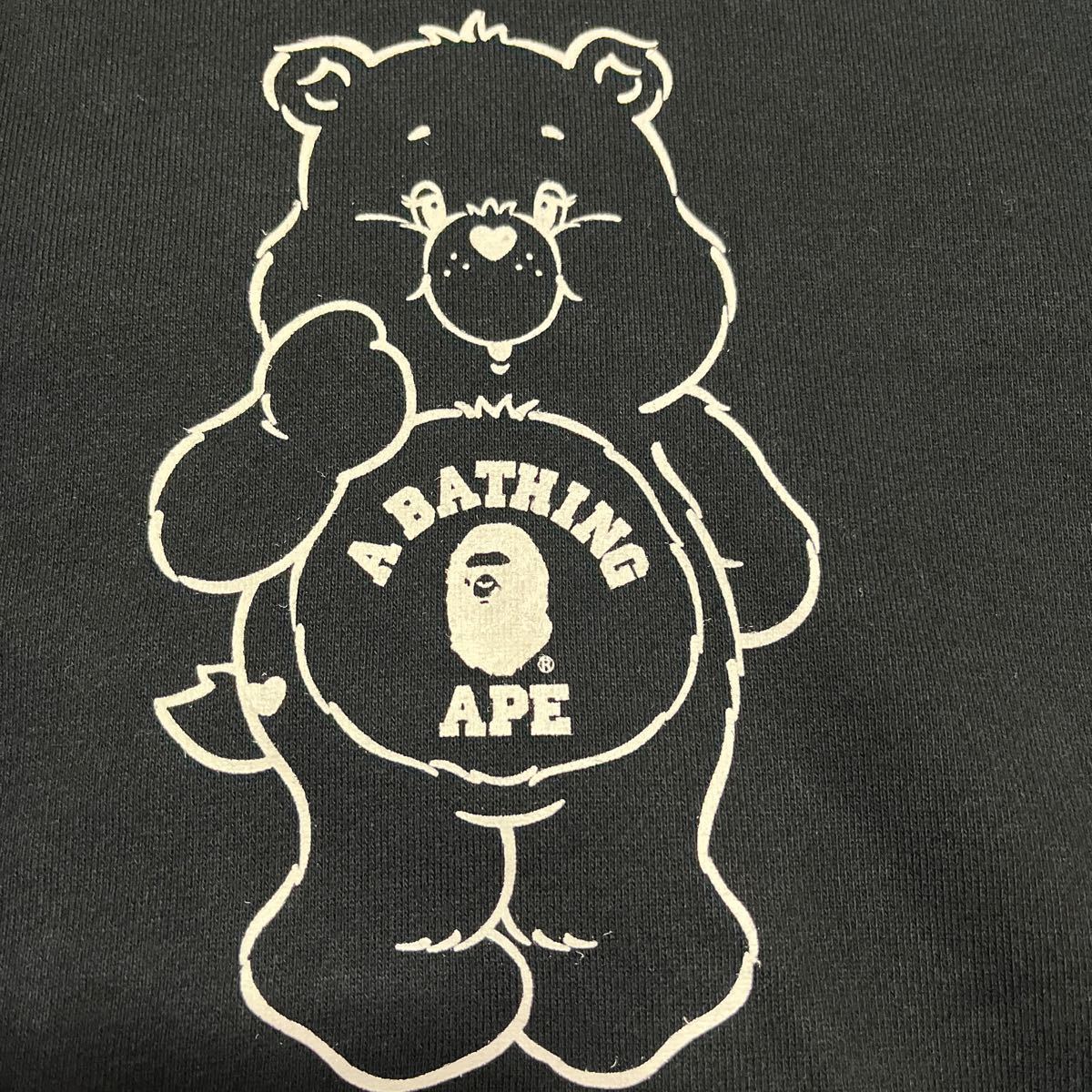 激レア　A BATHING APE BAPE KAWS CARE BEARS ケアベアー　HOODIE パーカー　スウェット　CAMO MULTI 迷彩　BABY MILO XL 黒　ブラック_画像3