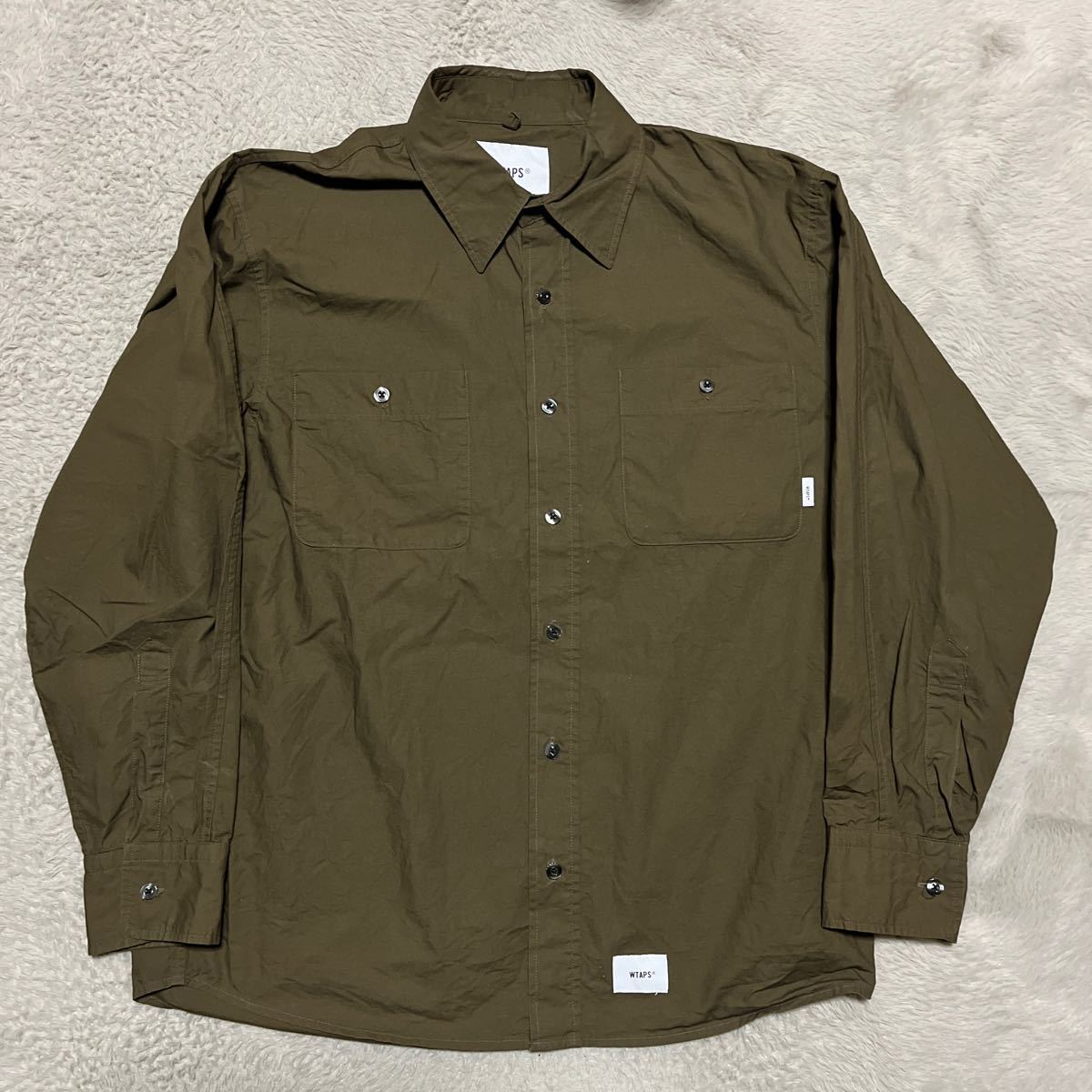 18aw WTAPS CLUTCH SHIRT カーキ　長袖シャツ　シャツ　WTVUA BLANK DESIGN 1