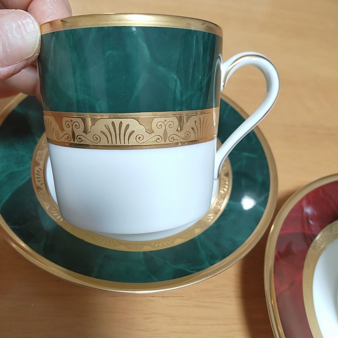 ノリタケペアデミタスカップ&ソーサーフィッツジェラルド ノリタケペアデミタスカップ&ソーサーフィッツジェラルド