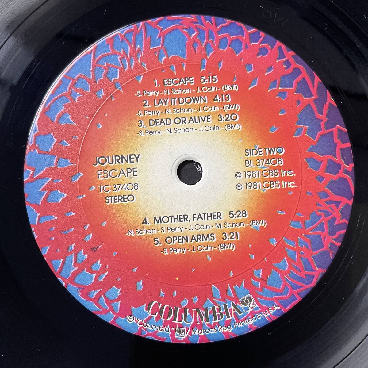 *LPレコード Journey Escape US 1981 ORIGINAL Columbia TC37408 MASTERDISK w/INNER 美盤 シュリンク ハイプステッカー LICCA*RECORDS 441_画像7