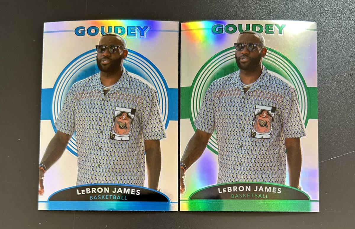 2022 UD Goodwin Champions LeBron James Lakers Goudey Platinum Rainbow Blue Green 2枚_画像1