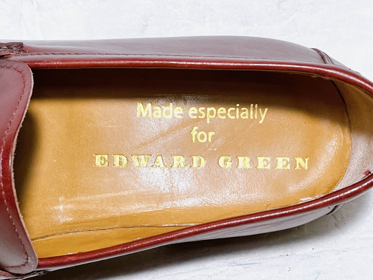 2 times put on [ ultimate beautiful goods ]EDWARD GREEN Edward Green top class coin Loafer original leather tea UK7( approximately 25.5cm) Italy made 