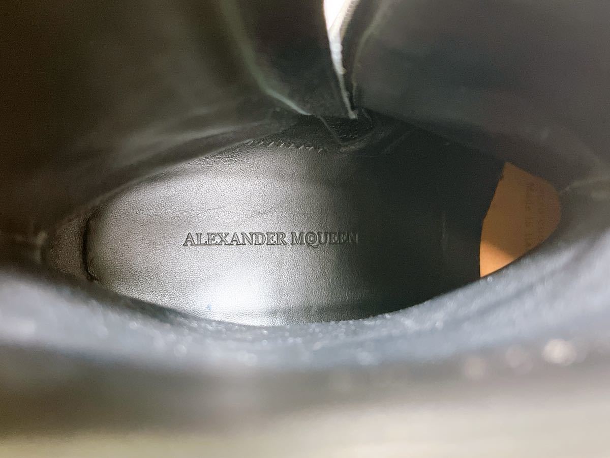イタリア製【極美品】Alexander McQueen アレキサンダーマックイーン 最高級 サイドジップブーツ 本革 レザー 黒  40（約25cm）メンズ