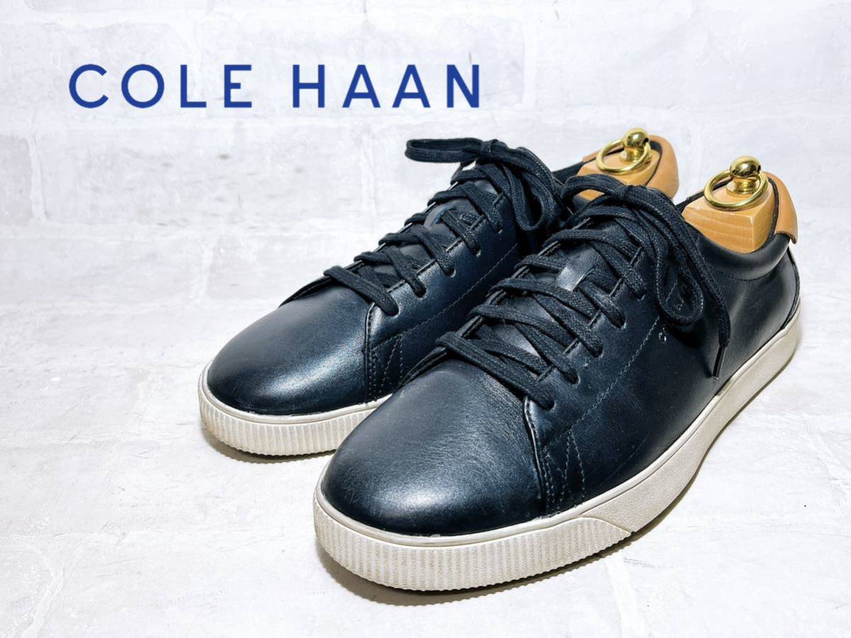 【美品】COLE HAAN コールハーン 上質 レザースニーカー 本革 黒 ブラック US9M（約27cm）紳士靴