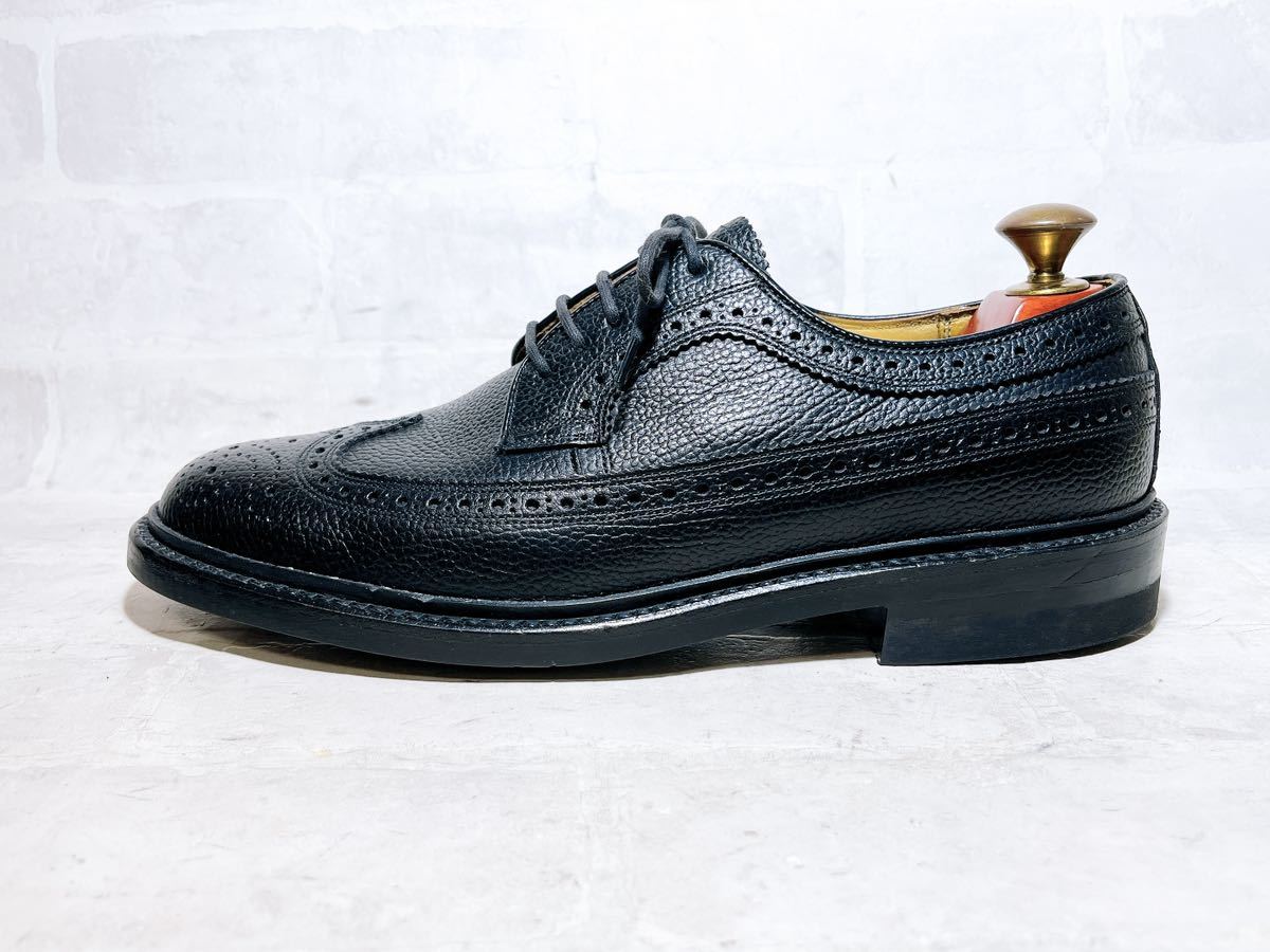 【未使用】REGAL リーガル 高級 ウィングチップ ビジネスシューズ 本革 グレインレザー 黒 ブラック 24EEcm メンズ 高級紳士靴