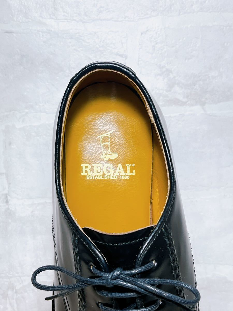 【未使用】REGAL リーガル 上質 プレーントゥ ビジネスシューズ 本革 レザー 黒 24.5EEcm メンズ 高級紳士靴_画像7