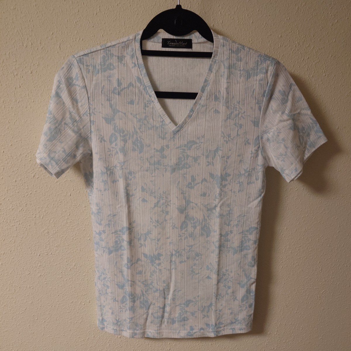 TORNADO MART トルネードマート 半袖 Tシャツ 花柄 ホワイト白水色 46 Mサイズ_画像1