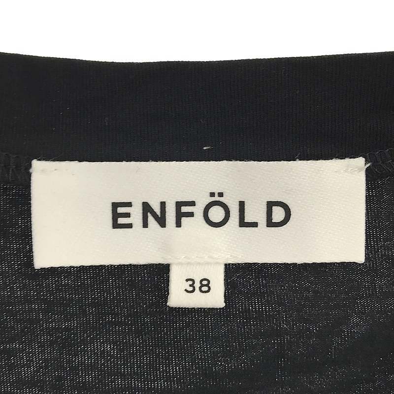 ENFOLD /emf.rudo| high count cotton asimeto Lee tank top no sleeve cut and sewn | 38 | black | lady's 