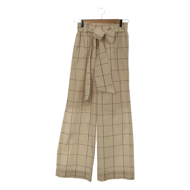 【美品】 HYKE / ハイク | PLAID EASY PANTS プレイドチェック イージーパンツ | 2 | ベージュ | レディース