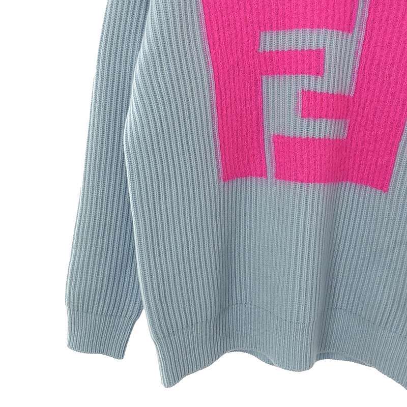 【美品】 FENDI / フェンディ | 2021 | × Versace Fendace Cut Out Jumper ニット | 46 | ライトブルー/ピンク | メンズ_画像3