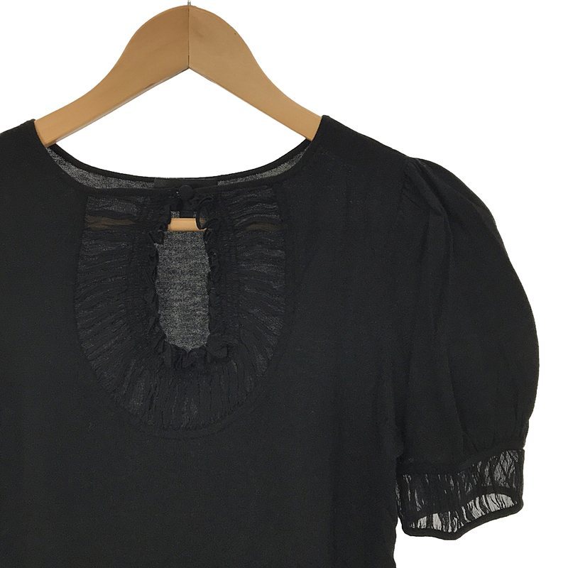 EMPORIO ARMANI / Emporio Armani | шелк искусственный шелк оборка вязаный футболка | 40 | черный | женский 