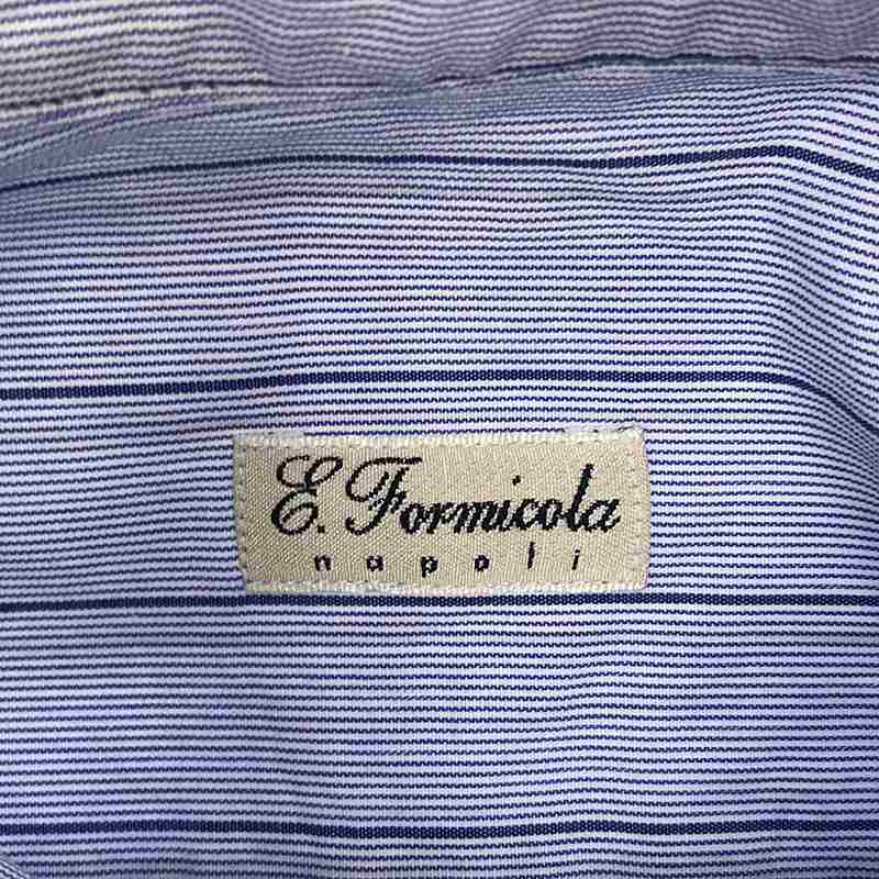 Errico Formicola / エリコフォルミコラ | ストライプ タブカラーシャツ | 15.5/39 | ブルー/ネイビー/ホワイト | メンズの画像5