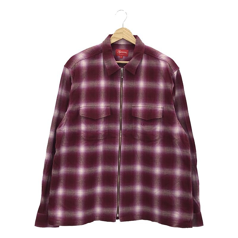 【美品】 SUPREME / シュプリーム | 2022AW | Shadow Plaid Flannel Zip Up Shirt シャドウチェック フランネル ジップアップシャツ