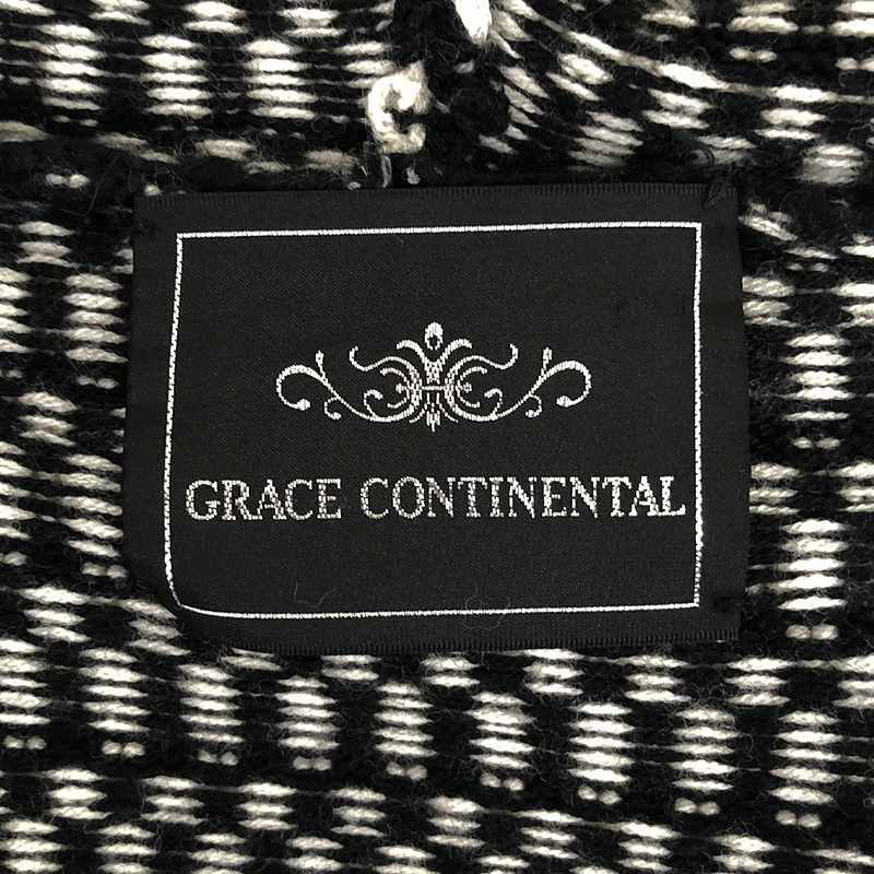 GRACE CONTINENTAL / グレースコンチネンタル | 総柄 ニットパーカ | 36 | ブラック/ホワイト | レディース_画像6