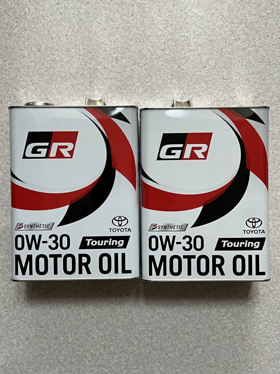 【8L】 GR MOTOR OILTouring 0W30 4L×2缶 TOYOTA GAZOO Racing トヨタ純正 全合成油 ジーアール⑦の画像1
