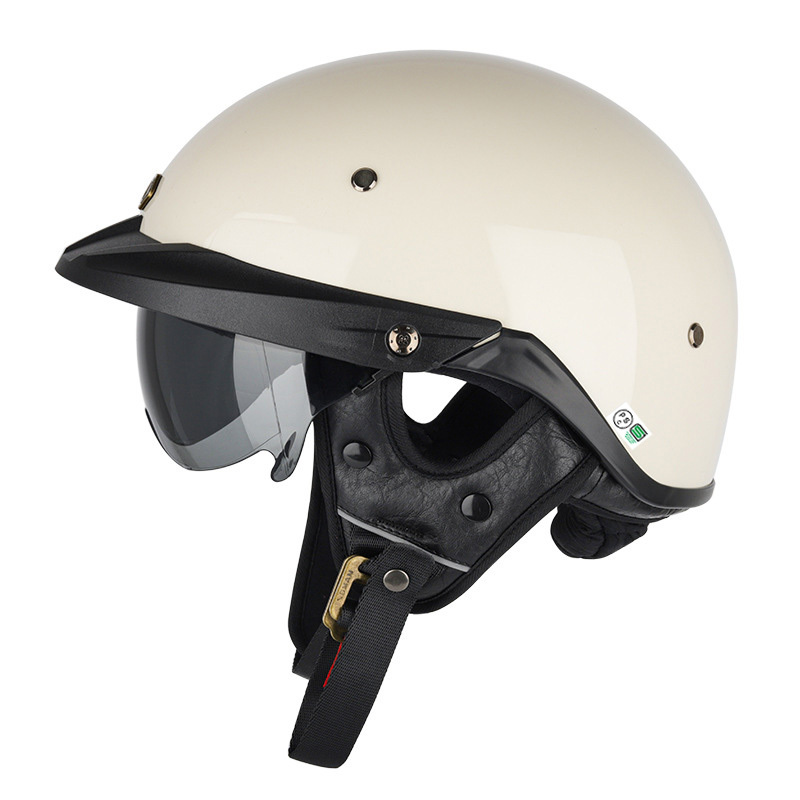ハーフヘルメット 新品 半キャップヘルメット 内蔵ゴーグル 収納可 調整可能 DOT安全認証 SOMAN H3 サイズ：M_画像8