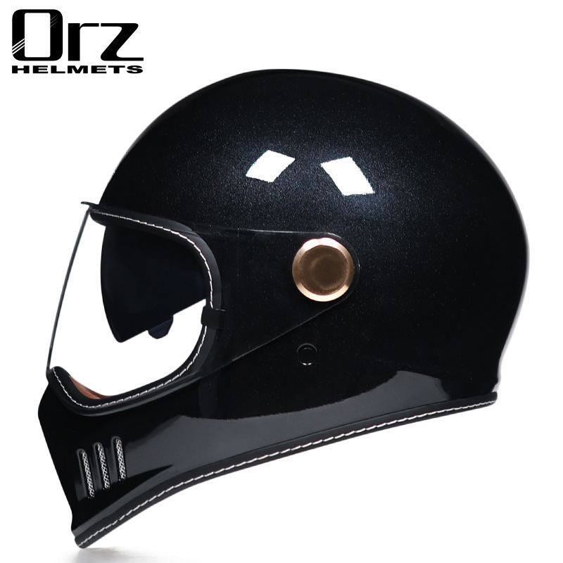 フルフェイスヘルメット ダブルシールド 内蔵サングラス ビンテージ ハーレー オフロード バイク ジェットヘルメット４色 ORZ -サイズ：Lの画像4