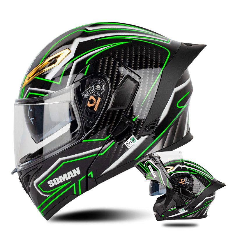 システムヘルメット バイクヘルメット フルフェイスヘルメット オープンフェイスヘルメット SOMAN-955 色：G サイズ:M_画像6