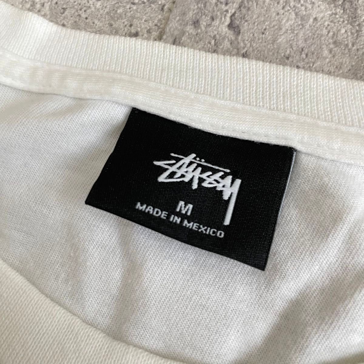 STUSSY ステューシー デカロゴ ロンT 長袖 Tシャツ 白 M