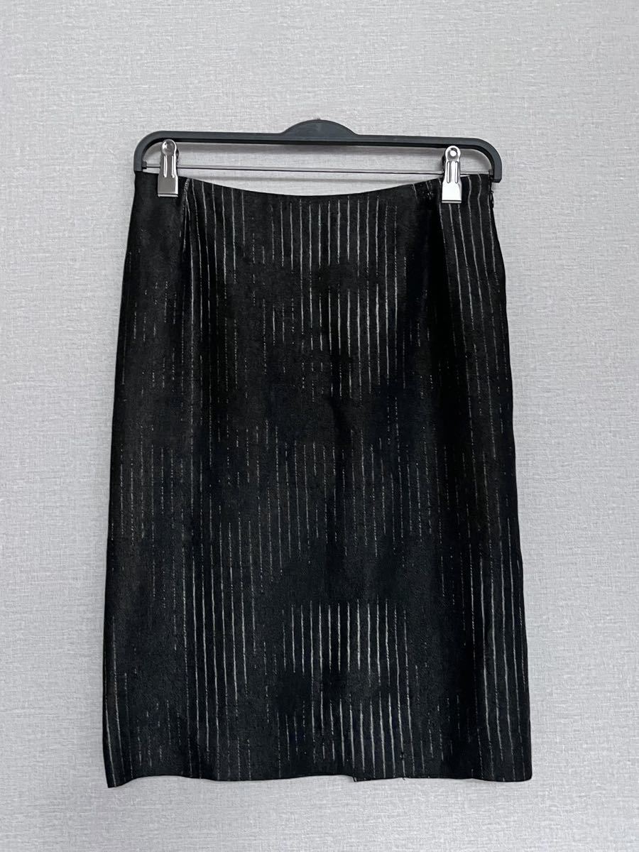 ジャンポールゴルチエJean Paul GAULTIER FEMME 01AW archived optical illusion faces skart オプティカルフェイス スカート 黒38