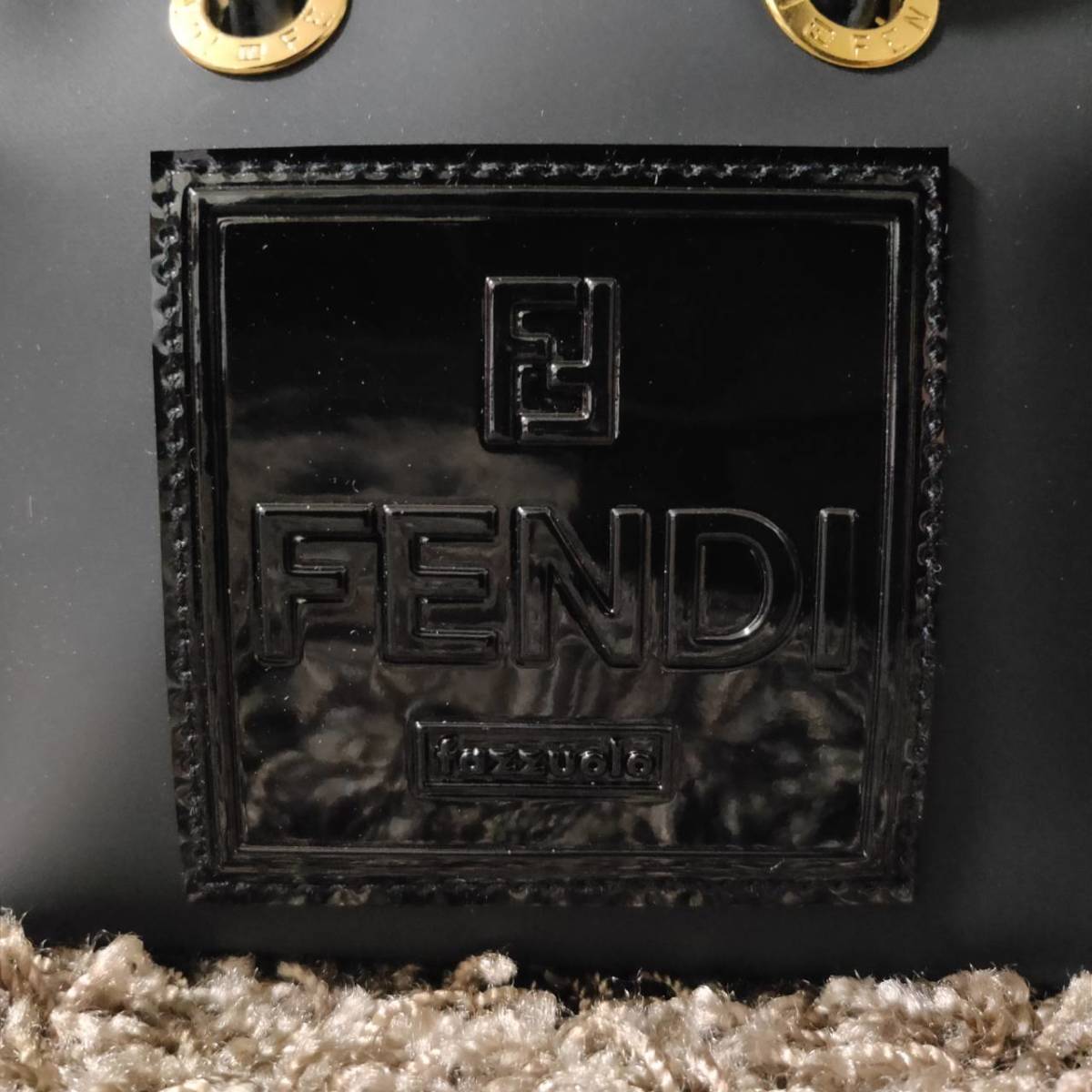 1円 ~【希少/未使用級】フェンディ FENDI ミニバッグ ハンドバッグ 手提げ アクセサリーポーチ スカーフ FF セット ナイロン 黒_画像9