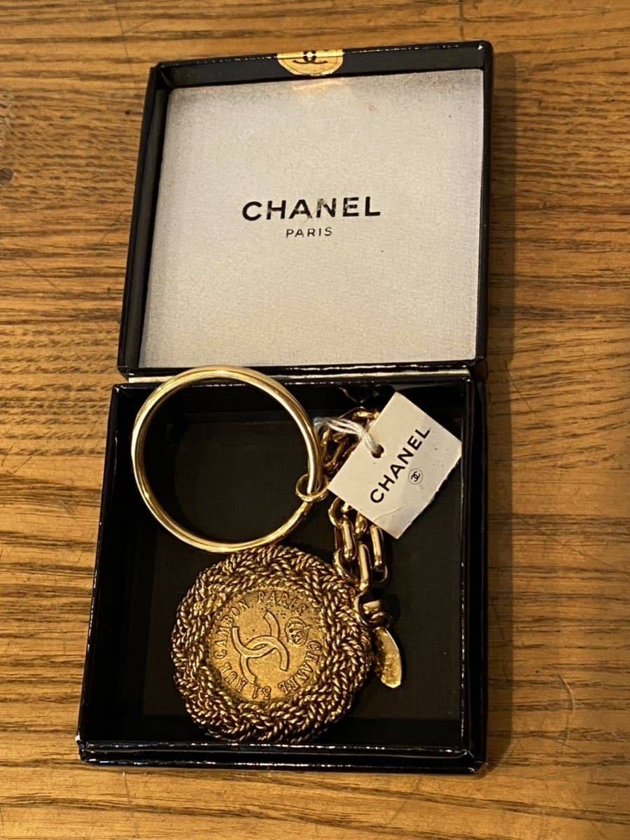 CHANEL シャネル　ココマーク キーホルダー キーリング ヴィンテージ GP ゴールドカラー　箱付_画像1