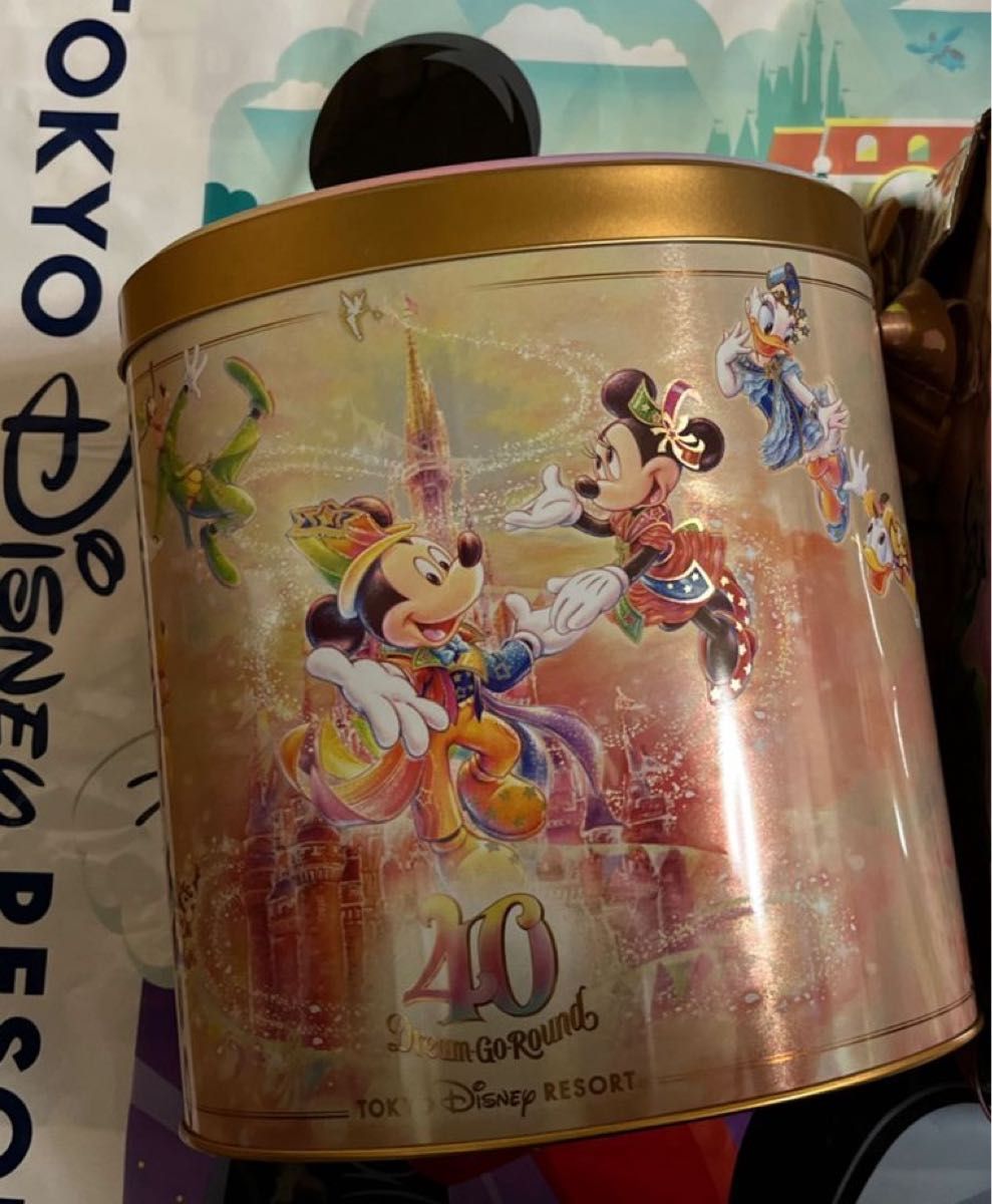 ディズニーランド限定40周年チョコクランチ空き缶 ケース小物入れディズニーリゾートシーお土産