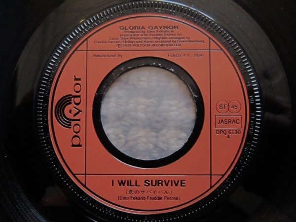 ★グロリア・ゲイナー GLORIA GAYNOR/恋のサバイバル I WILL SURVIVE サブスティテュート国内初回 7インチシングル DPQ6130 極美盤★_画像3