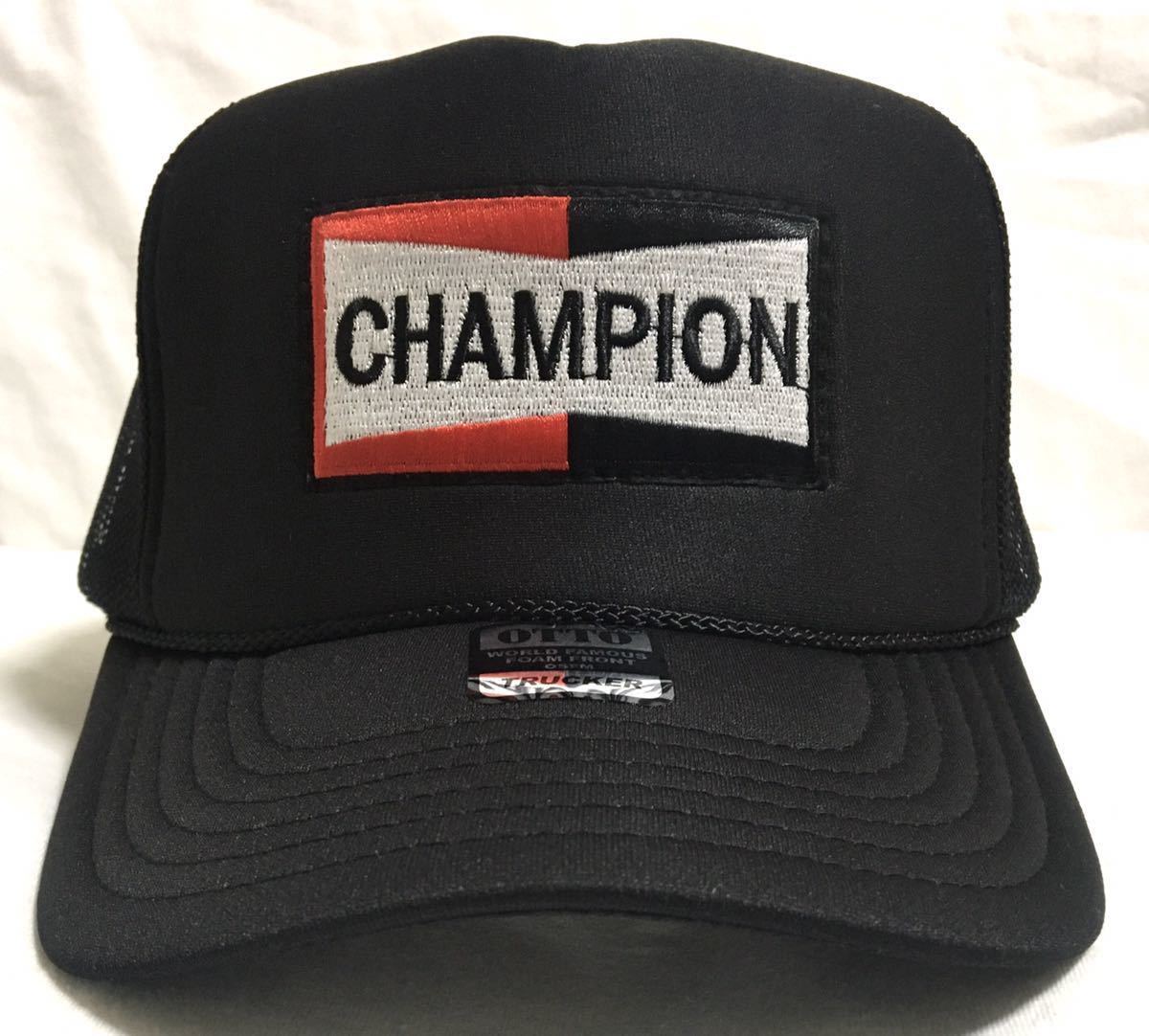 CHAMPION パッチトラッカー ホワイト×ブラック 新品 アメカジ OTTO スナップバック メッシュキャップの画像5