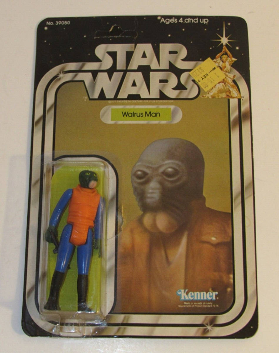 その他 Vintage 1978 Kenner Star Wars Walrus Man 21 Back Unpunched Card Figure REA