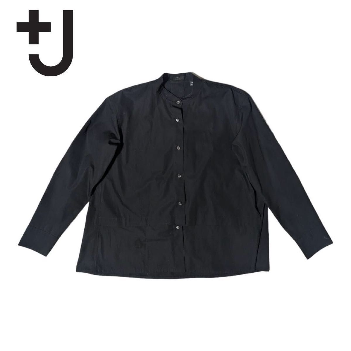【国内発送】Jil Sander コットンブラックシャツ +J ユニクロ ジルサンダー スーピマコットン ブラック シャツ