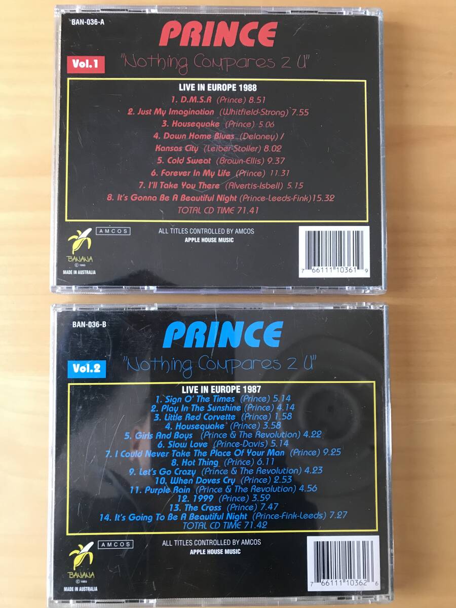 プリンス/"Nothing Compares 2 U" ライブinヨーロッパ　1987・1988（海賊盤）_画像2